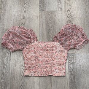H&M Floral Puff Sleeve Top